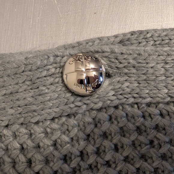 NWT Calvin Klein Knit Cowl - Turtleneck Poncho Gray One Size - Picture 7 of 11